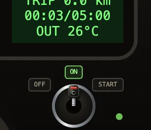 ignition key switch, ON
