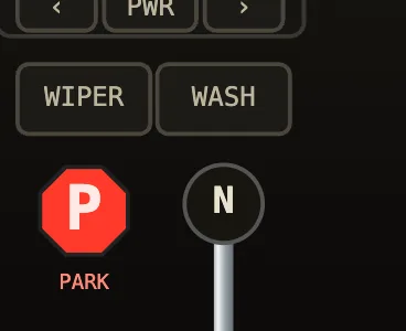 TRAILER and PARK lamps, WIPER and WASH buttons